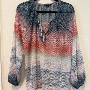 Liverpool Multicolor Sheer Blouse